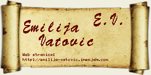 Emilija Vatović vizit kartica